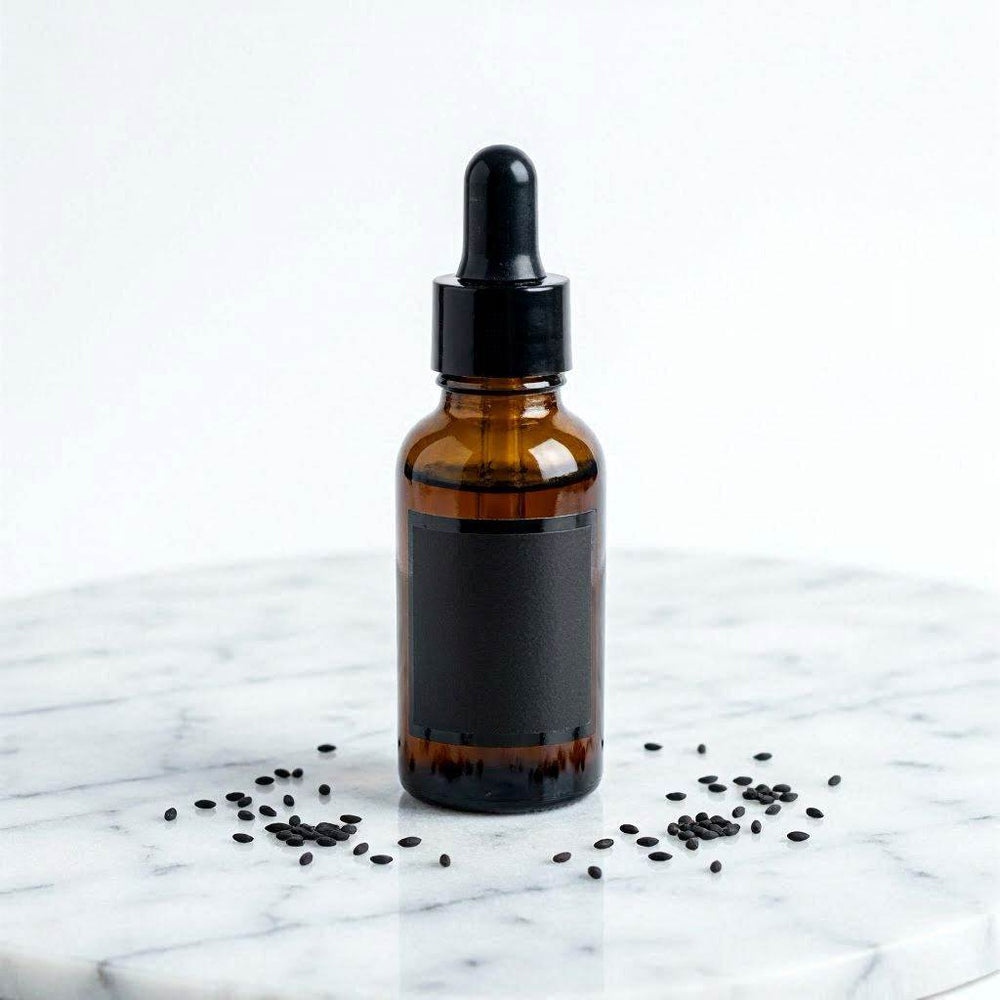 Black Seed Oil dark amber bottle