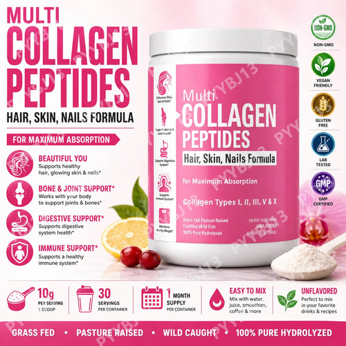 Multi Collagen Peptides Powder – Skin, Joint & Bone Support for Women 40+